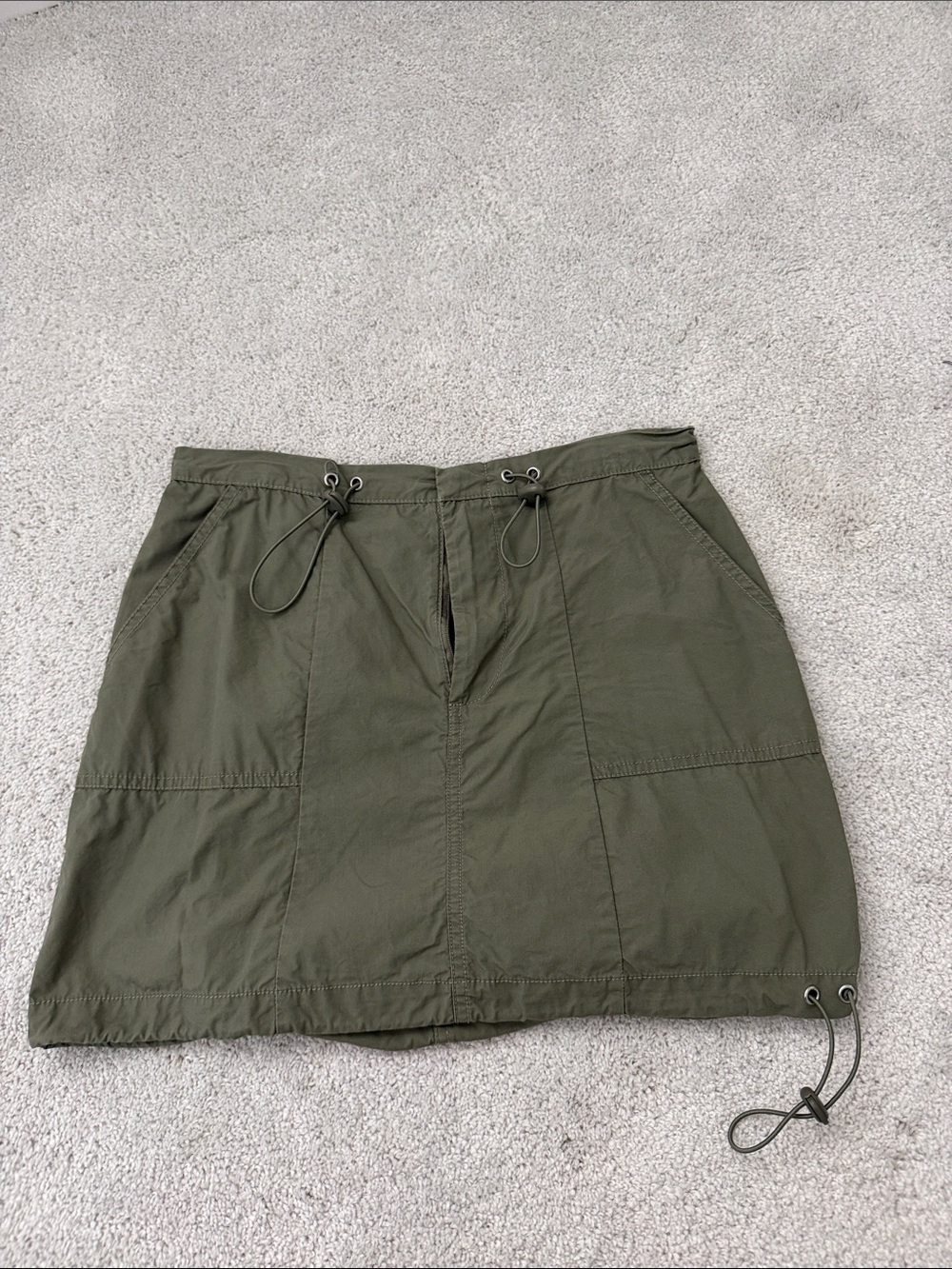 Cotton On Olive Green Drawstring Utility Mini Skirt